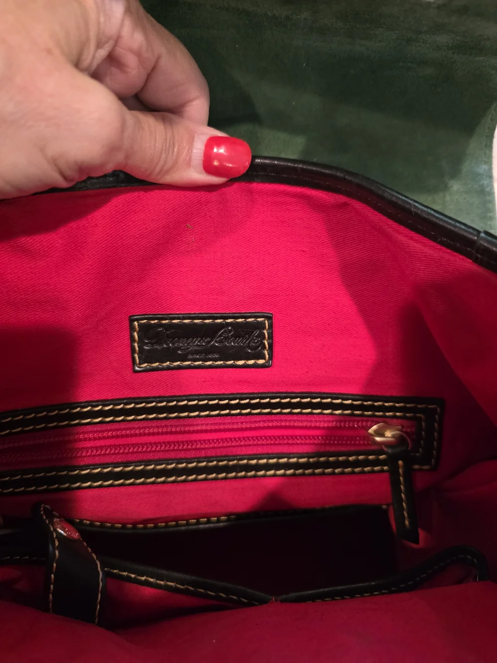 Dooney & Bourke Brown and Dark Brown Leather Backpack